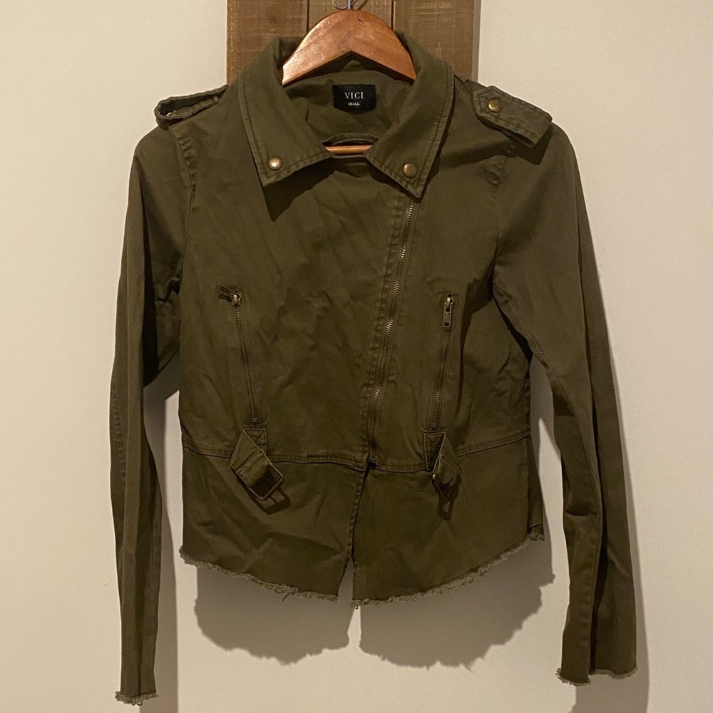 Vici Khaki Utility Jacket for Women